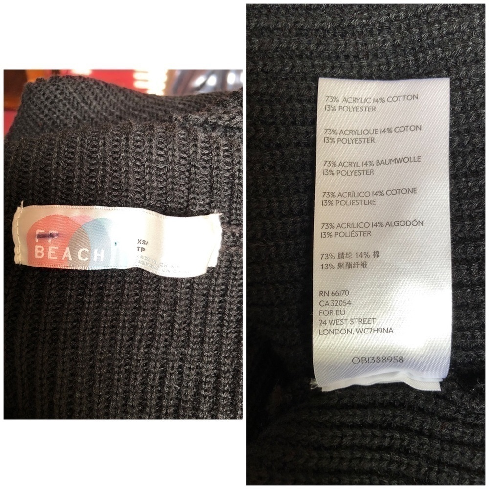 FREE PEOPLE BEACH Open Tie Back Sweater Size XS - Picture 6 of 6